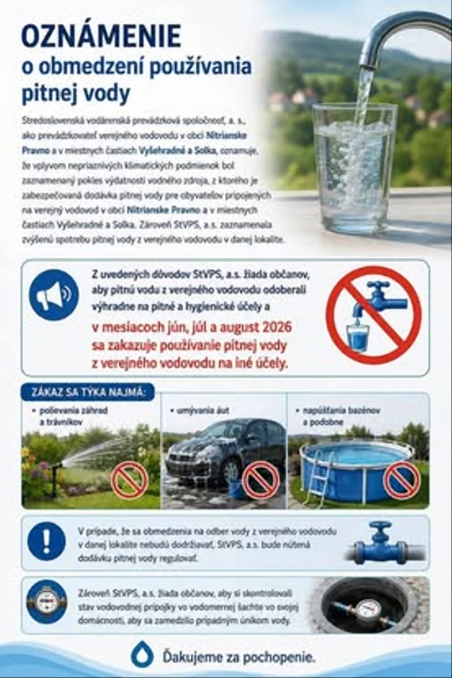 ☝️Vážení priatelia, napriek našej snahe maximálne pomôcť vám, našim občanom, tento rok vodu do bazénov voziť nebudeme môcť