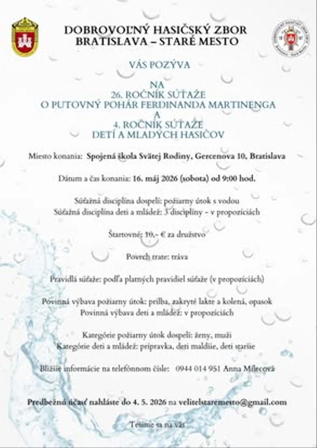 Náš dobrovoľný hasičský zbor sa aj tento rok organizuje súťaž „O pohár Ferdinanda Martinenga“